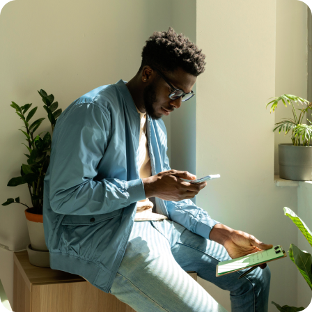 Man texting