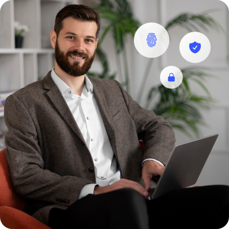 Man holding laptop