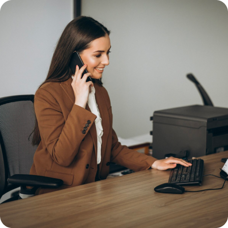 Woman making a call